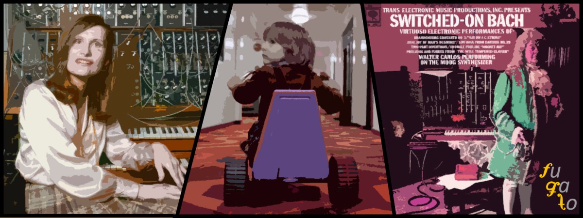 Wendy Carlos, una escena de "El resplandor" y carátula del disco "Switched-On Bach".